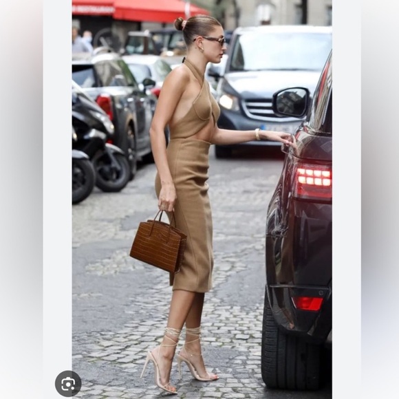 FEMME LA Los Angeles Luce Minimale Gold Strappy High Heels Size 41 - Picture 2 of 11